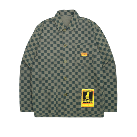 Canvas Coverall Jacket - Green Checker