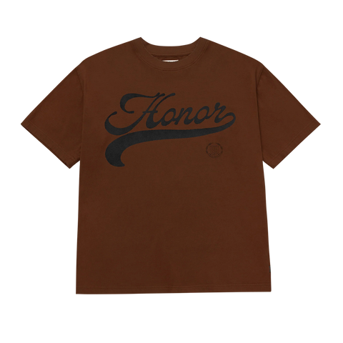 Holiday Script Tee - Brown