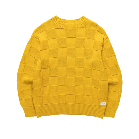 Check Knit Crewneck - Ochre