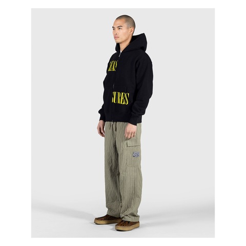Split Zip Hoodie - Black
