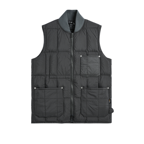 韓国発!【ROOMPACKER】 Melow wellon padded vest TAION / Military V-Neck W-Zip Down Vest in Dark Sage Green