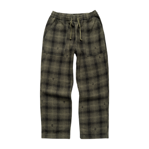 Thistle Plaid Chef Pants - Olive
