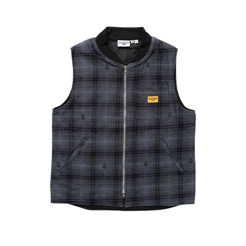 Thistle Plaid Work Vest - Black