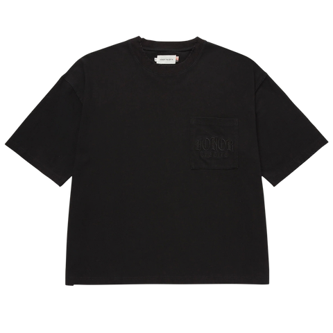 Embroidered Pocket Tee - Black