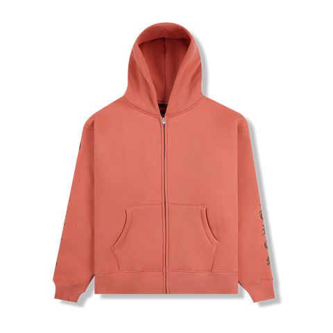 OE Zip Up Hoodie - Rust