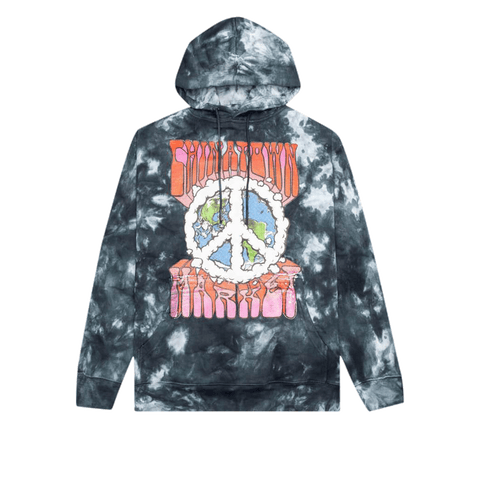 Peace On Earth Hoodie - Black Tie Dye