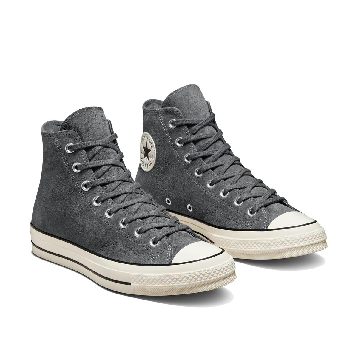 Grey suede converse high 2025 tops