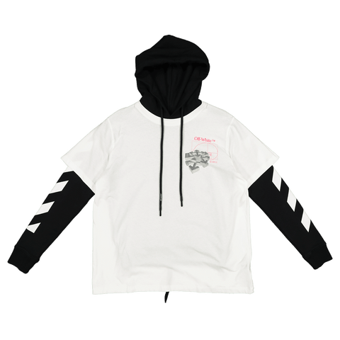 Golden Ratio Hooded Double T-Shirt - White
