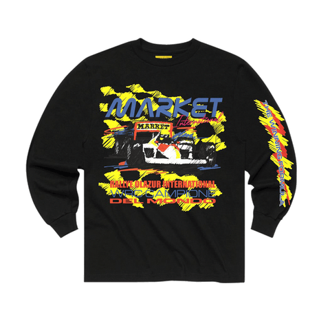 Racing Stripe L/S T-Shirt - Black