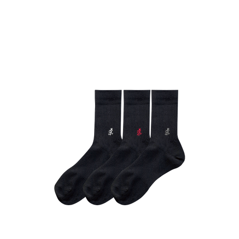 Basic Crew Sock 3-Pack - Black