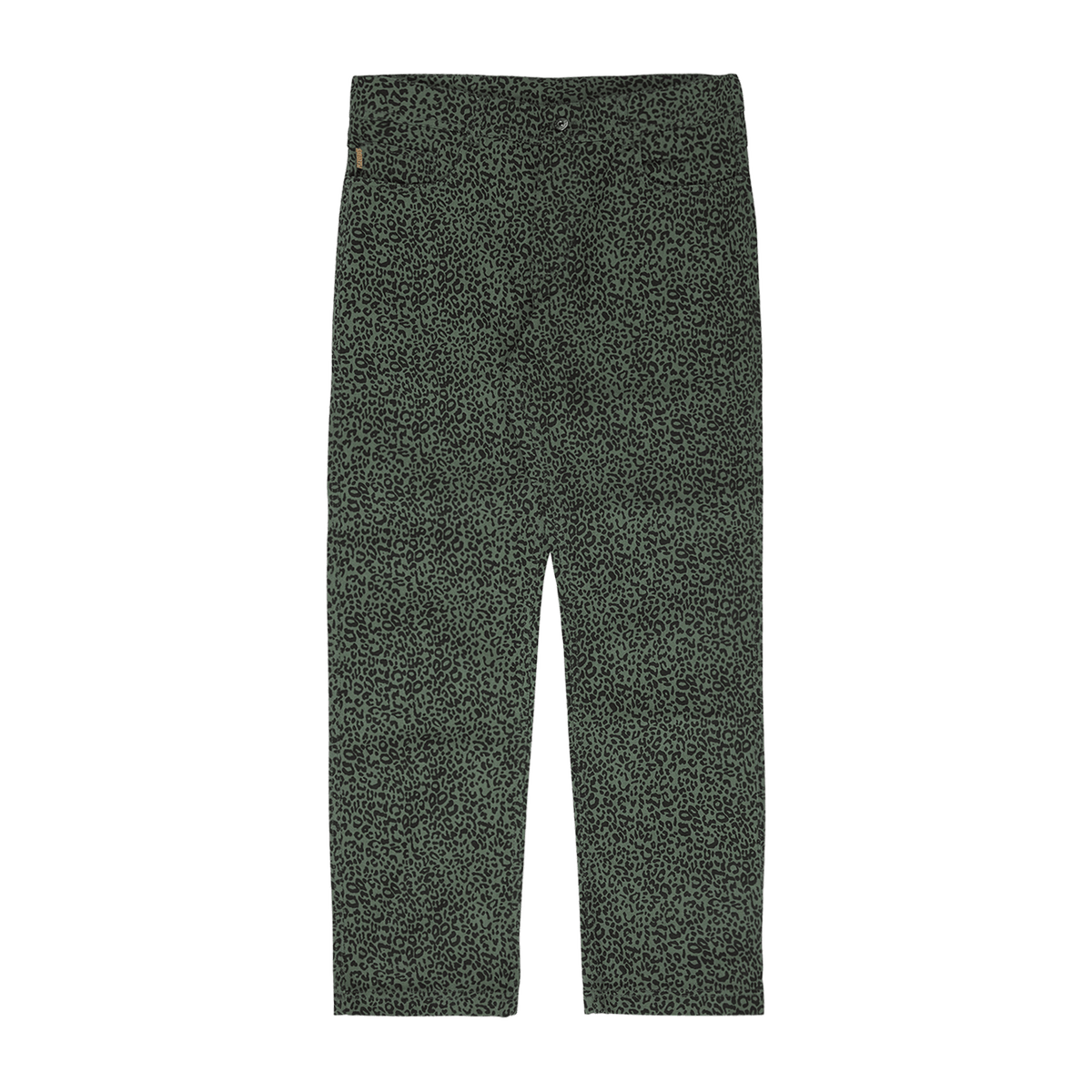 Crystal Cheetah Denim Pant - Green