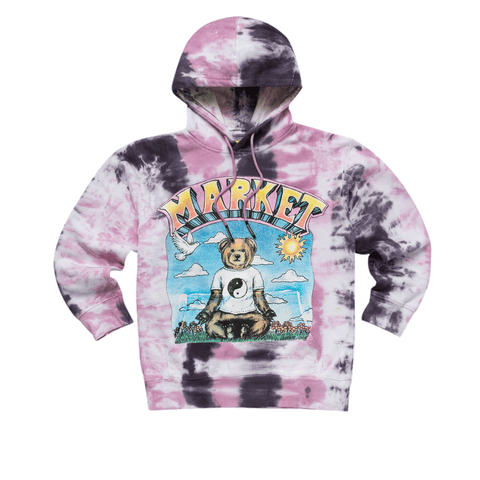 Namaste Bear Tie-Dye Hoodie - Lavender Lizard